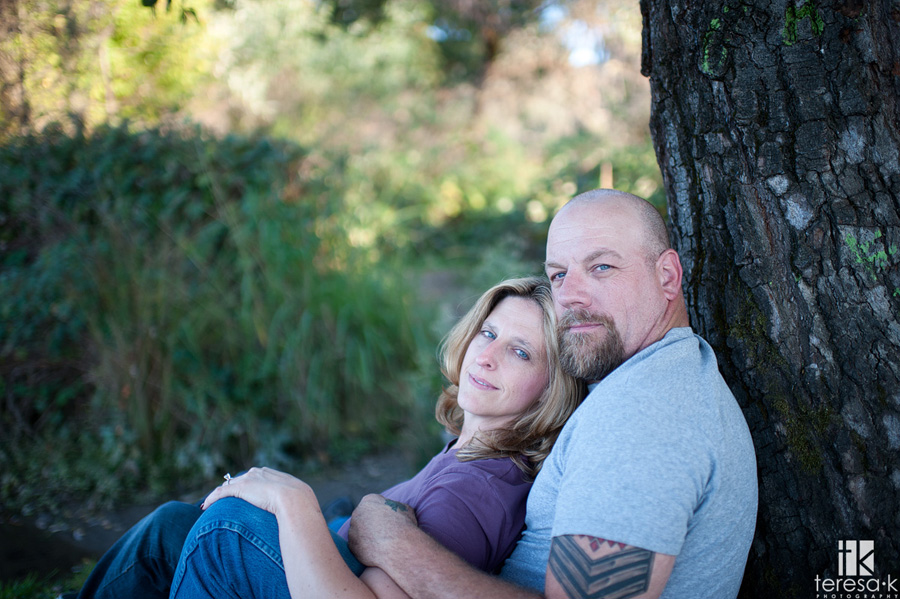 biker couple engagement session in Folsom