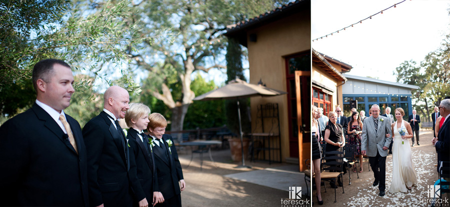 groom awaits bride at la Provence