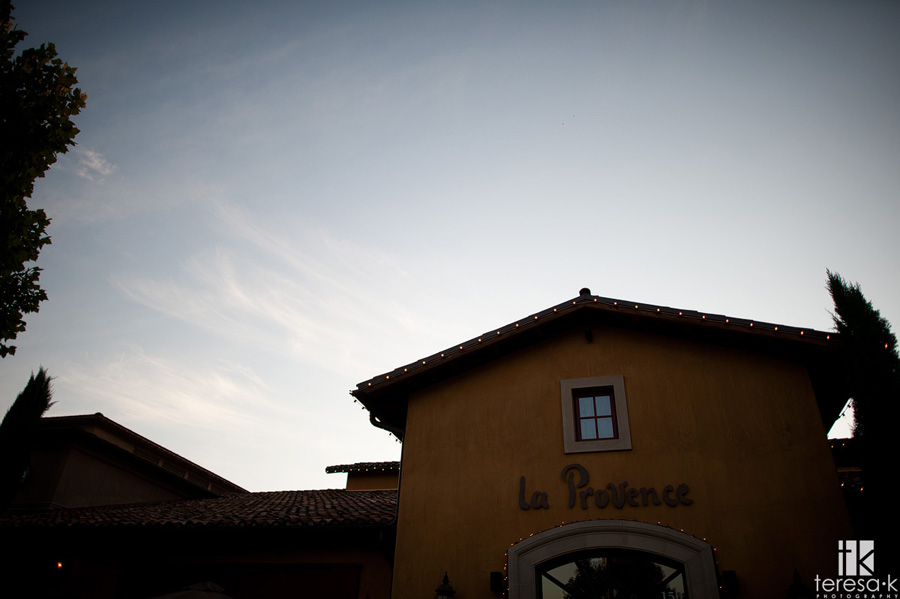 la Provence restaurant wedding at night
