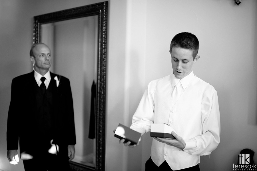 Arden Hills Resort Club Wedding by Sacramento Wedding photographer Teresa K happy groom on wedding day