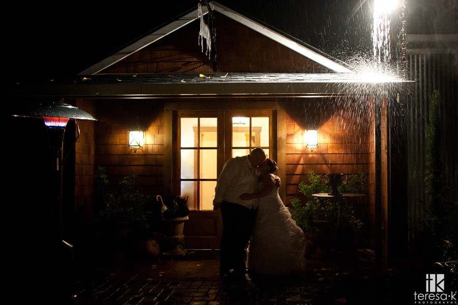 Newcastle Wedding Garden images by Teresa K photography perfect rainy nighttime image from wedding