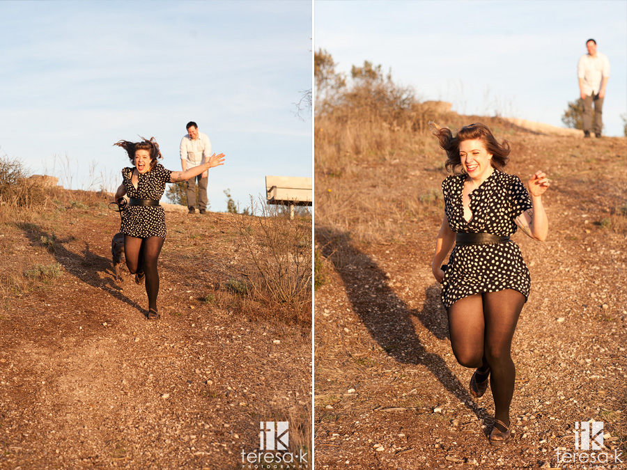 Oakland Engagement Session by Teresa K photography happy energetic couple at engagement session
